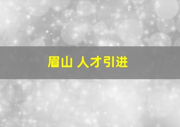 眉山 人才引进